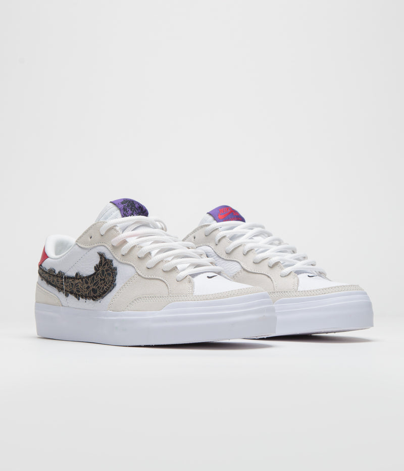 Nike SB x Sky Brown Pogo Plus Shoes in Sail and White and Gym Red - Black