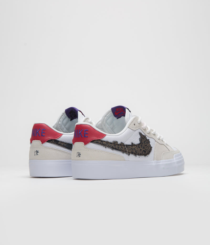 Nike SB x Sky Brown Pogo Plus Shoes in Sail and White and Gym Red - Black