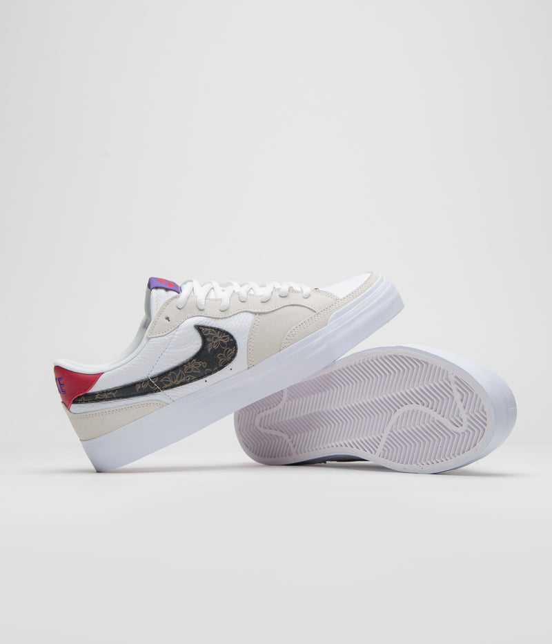 Nike SB x Sky Brown Pogo Plus Shoes in Sail and White and Gym Red - Black