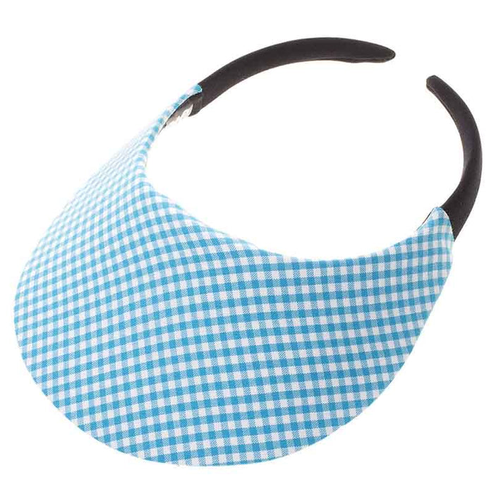 No Headache® Midsize Clip On Gingham Print Sun Visor Visor Cap No Headache PFCMCHK1 Turquoise