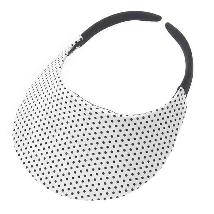 No Headache® Midsize Clip On Polka Dot Sun Visor Visor Cap No Headache PFCM-DOT3 White/Black