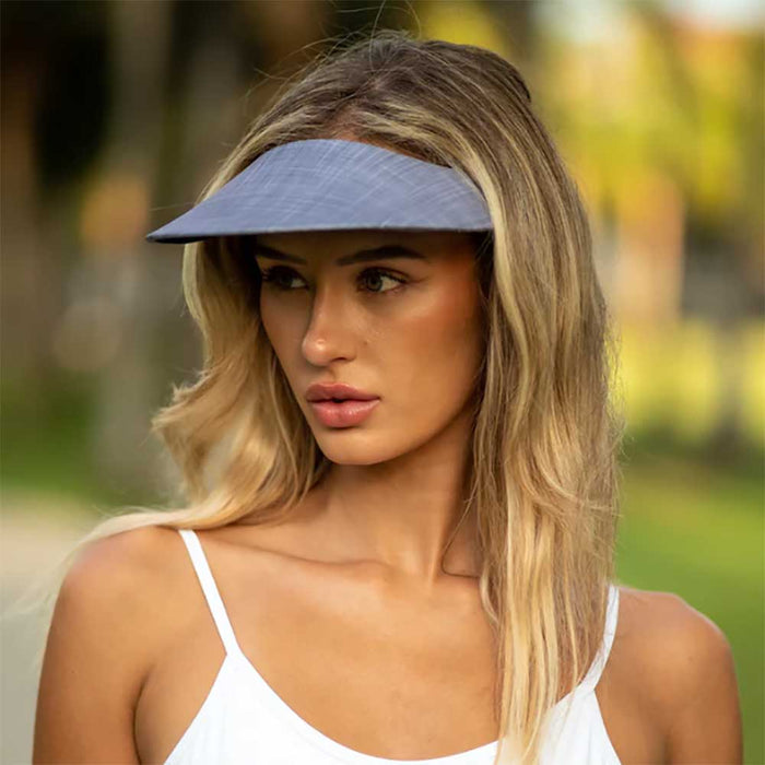 No Headache® Midsize Clip On Sun Visor in Linen Pattern Fabric Visor Cap No Headache