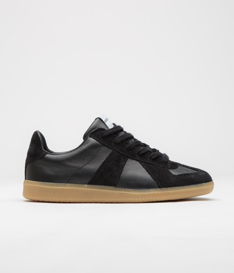 Novesta All Leather German Army Trainer Shoes in Black and Transparent