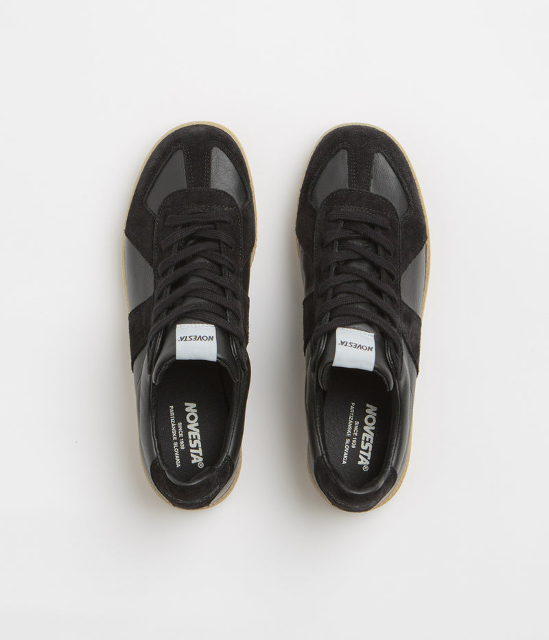 Novesta All Leather German Army Trainer Shoes in Black and Transparent