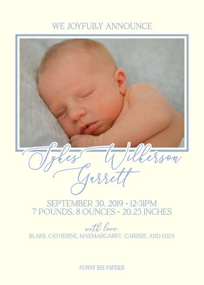 O Come Let Us Adore Him Christmas & Birth Announcement Card