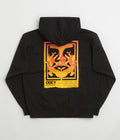 Obey Icon Stencil Flame Hoodie in Black