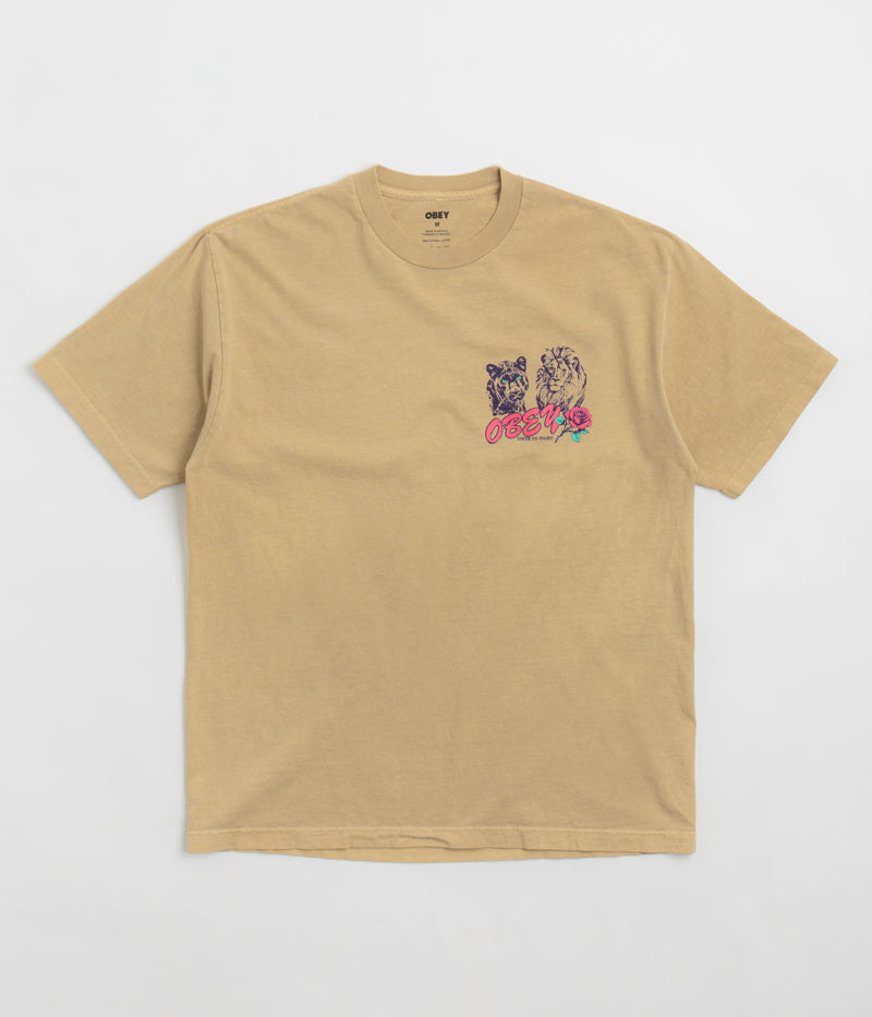 Obey Unite & Fight T-Shirt in Pigment Light Khaki