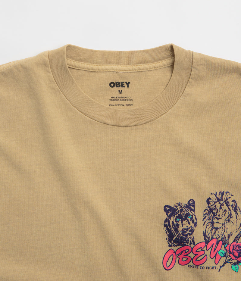 Obey Unite & Fight T-Shirt in Pigment Light Khaki