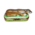 Oblong Limoges Box with a Bunny on Top