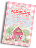 Oink Moo Birthday Invitation