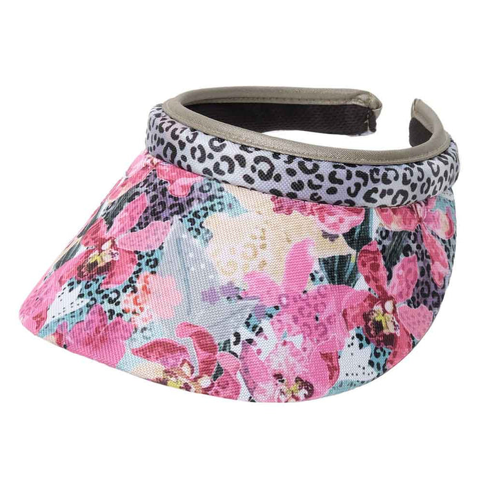 Orchid Cheetah Clip On Sun Visor - GloveIt® Golf Visors Visor Cap GloveIt VC422 Pink
