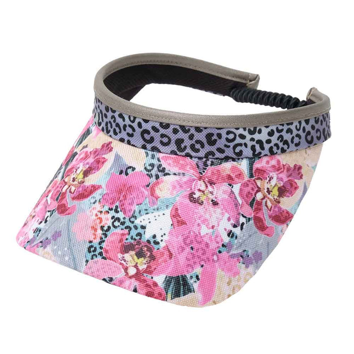 Orchid Cheetah Golf Sun Visor with Coil Lace - GloveIt® Visor Cap GloveIt V422 Pink