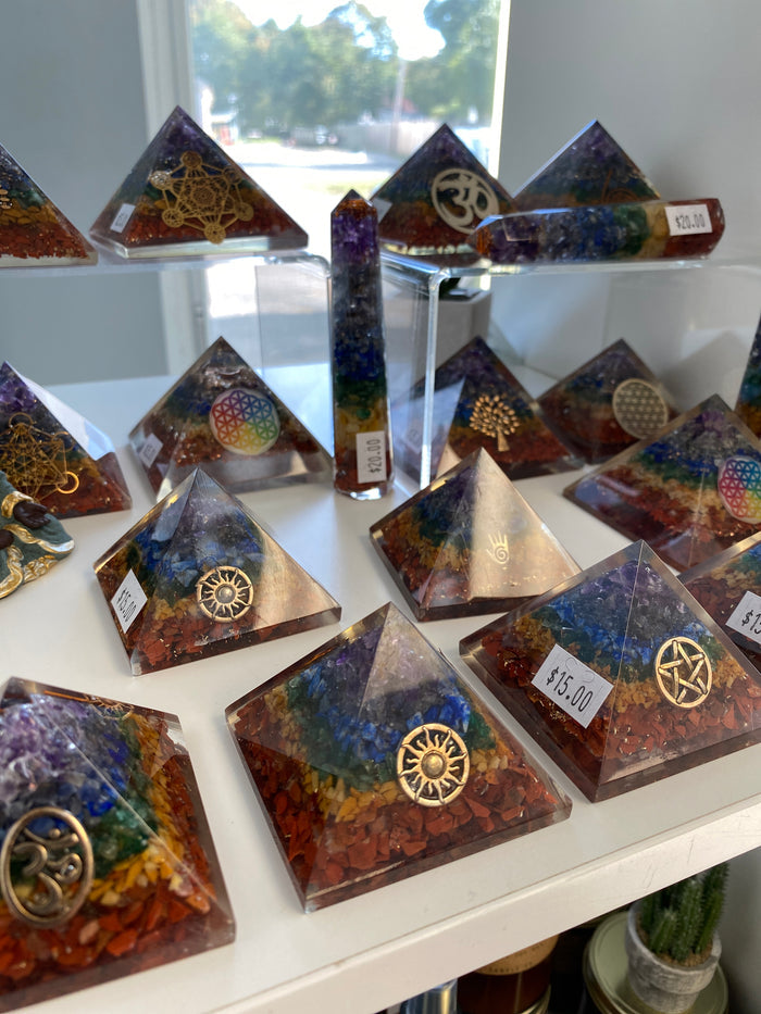 Orgone Gemstone Pyramid – Available in Various Sizes