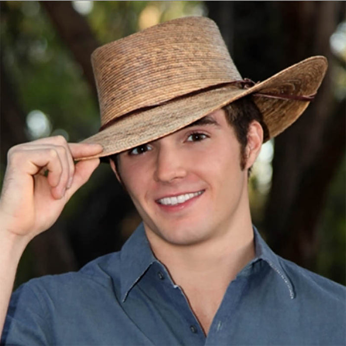 Outback Burnt Palm Leaf Sun Hat up to 2XL - Tula Hats Gambler Hat Tula Hats