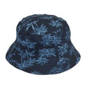 Palm Tree Reversible Cotton Bucket Hat - JSA Bucket Hat Jeanne Simmons Accessories JS6686 Navy Small (22 1/4")