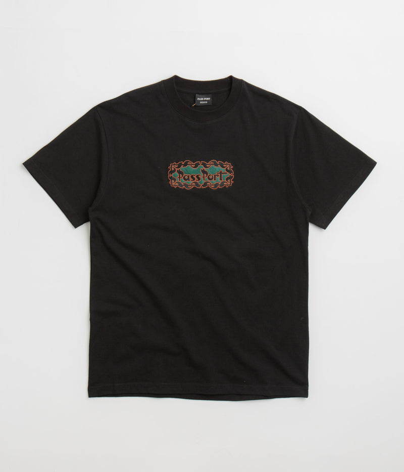 Pass Port Pattoned T-Shirt in Black