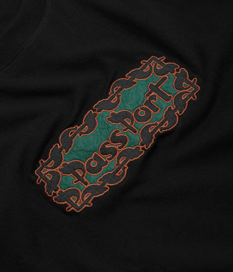 Pass Port Pattoned T-Shirt in Black