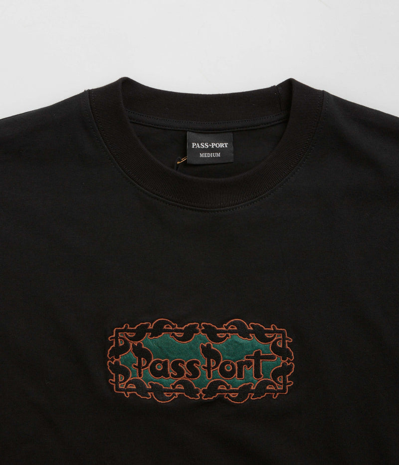 Pass Port Pattoned T-Shirt in Black