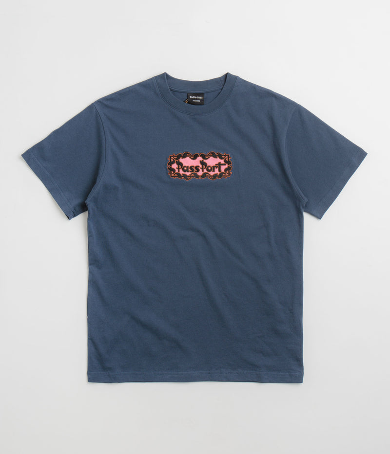 Pass Port Pattoned T-Shirt in Harbour Blue