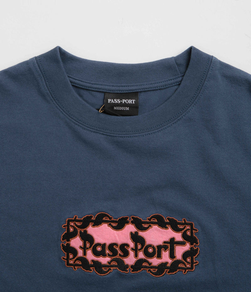 Pass Port Pattoned T-Shirt in Harbour Blue
