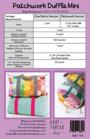 Patchwork Duffle Mini Pattern -- Knot & Thread Design