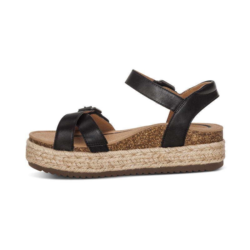 Paula Arch Support Platform Sandal #color_black
