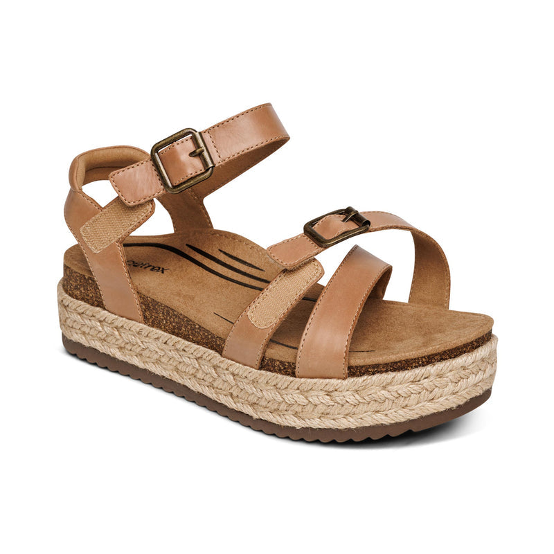 Paula Arch Support Platform Sandal #color_camel