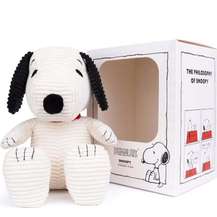 Peanut Snoopy Sitting Corduroy Cream Plush