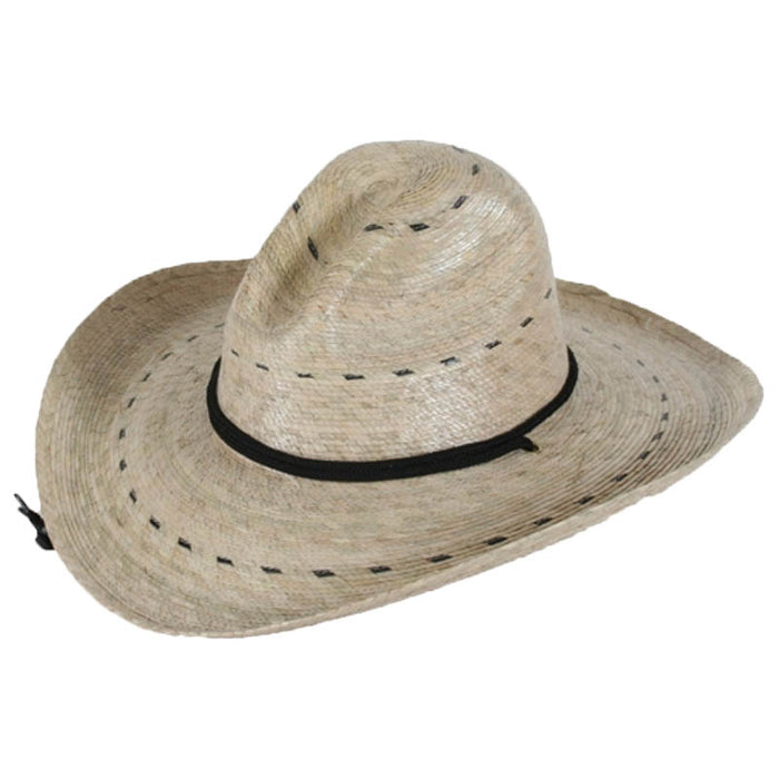 Pecos Palm Leaf Safari Hat with Chin Strap, S-2XL - Tula Hats Cowboy Hat Tula Hats TU9350 Natural Palm S/M (56-57 cm)