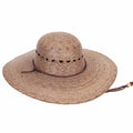 Petite Lattice Vented Burnt Palm Leaf Ranch Hat with Chin Strap - Tula Hats Wide Brim Sun Hat Tula Hats TU4000 Burnt Palm Small (54-55 cm)