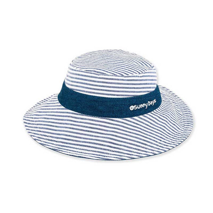 Petite Reversible Cotton Bucket Hat - Sunny Dayz™ Bucket Hat Sun N Sand Hats HKYSM167 Blue S/M (51 cm)