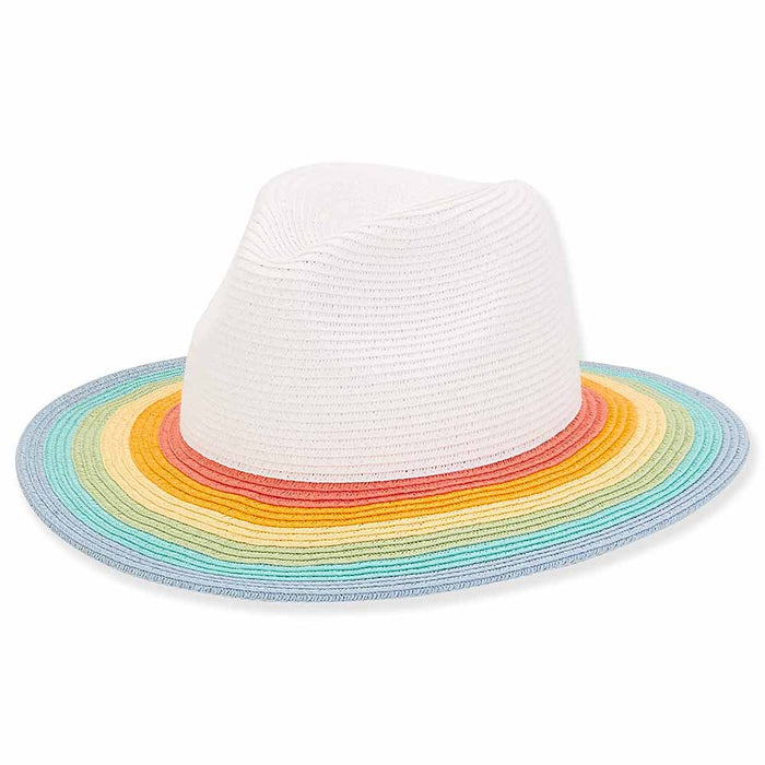 Petite Safari Hat with Rainbow Stripe Brim - Sunny Dayz™ Safari Hat Sun N Sand Hats
