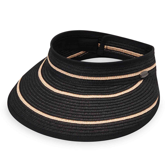 Petite Savannah Visor by Wallaroo Hat Company Visor Cap Wallaroo Hats PSAVVIS-BLK Black Small (56 cm)