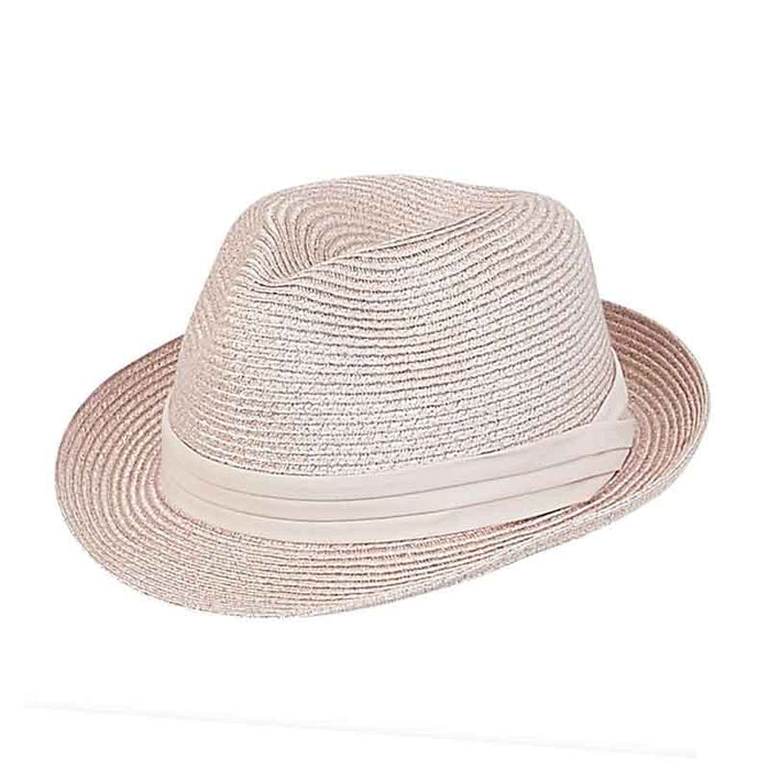 Petite Size Fedora Hat with Metallic Accent - Sunny Dayz™ Fedora Hat Sun N Sand Hats HK278A Rose XS (54 cm)