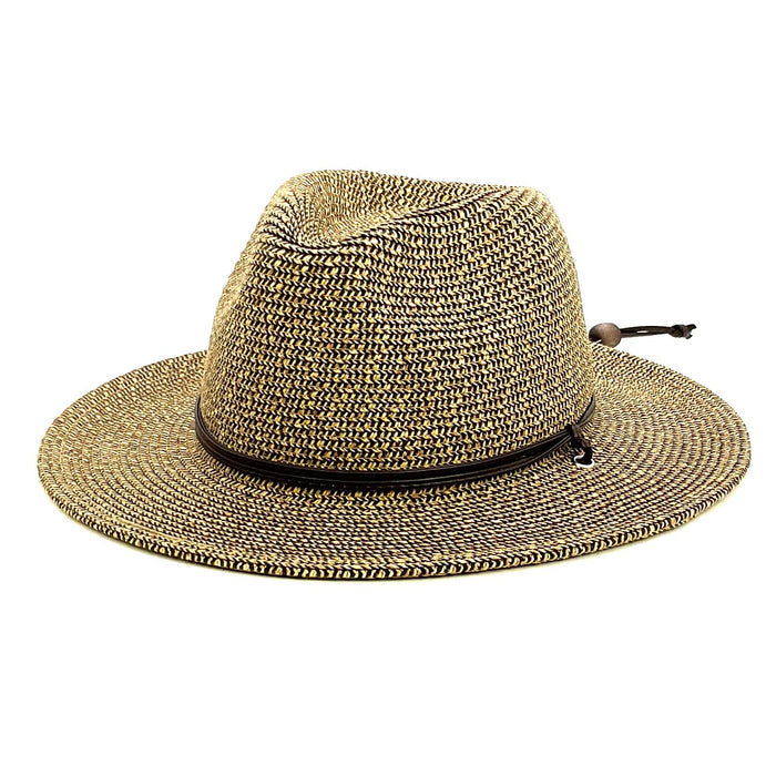 Petite Size Safari Hat with Chin Cord - Boardwalk Style Safari Hat Boardwalk Style Hats DA2959-BLK Black Heather Small (55 cm)