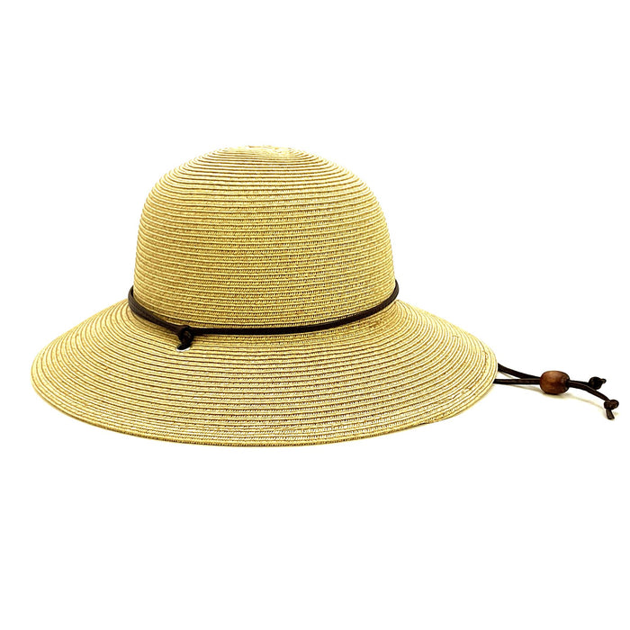 Petite Size Sun Hat with Chin Cord - Boardwalk Style Wide Brim Sun Hat Boardwalk Style Hats