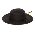 Petite Straw Wide Brim Sun Hat with Chin Cord - San Diego Hat Co Wide Brim Sun Hat San Diego Hat Company PBG1KIDOSBLK Black Small (54 cm)