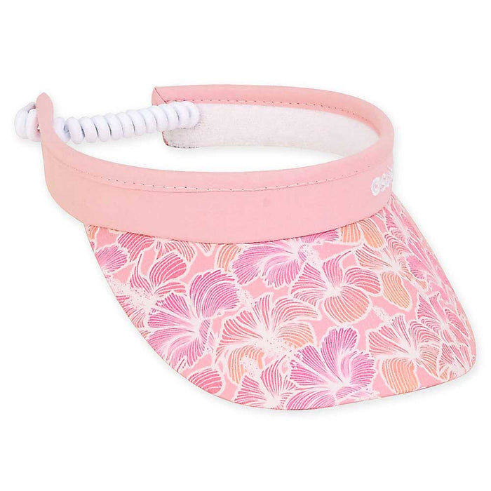 Petite Sun Visor with Coil Closure Pink Hibiscus - Sunny Dayz™ Visor Cap Sun N Sand Hats