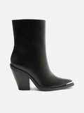 Peyton Leather Block Boot Booties FALL 24