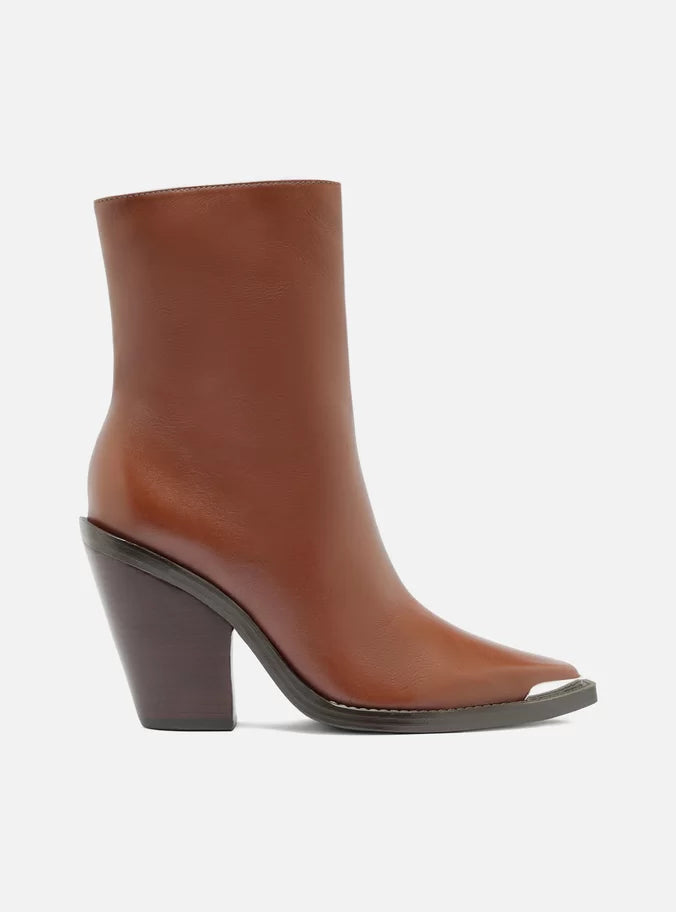 Peyton Leather Block Boot Booties FALL 24