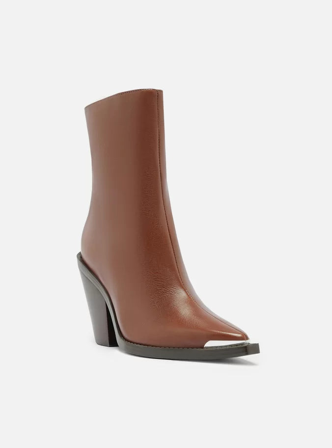 Peyton Leather Block Boot Booties FALL 24