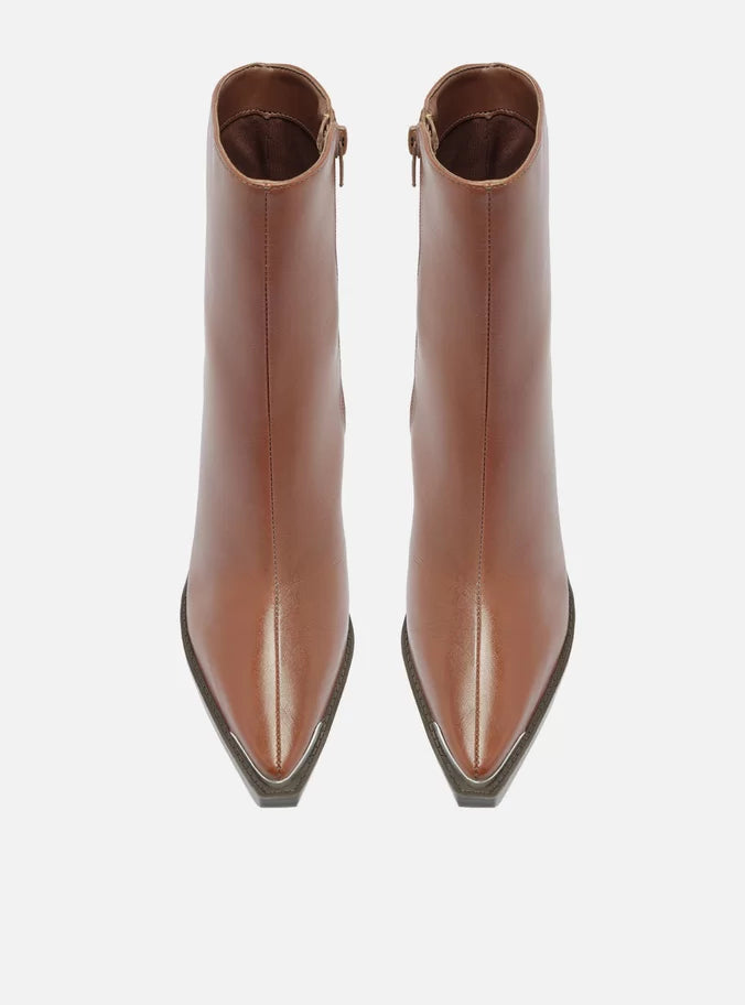 Peyton Leather Block Boot Booties FALL 24