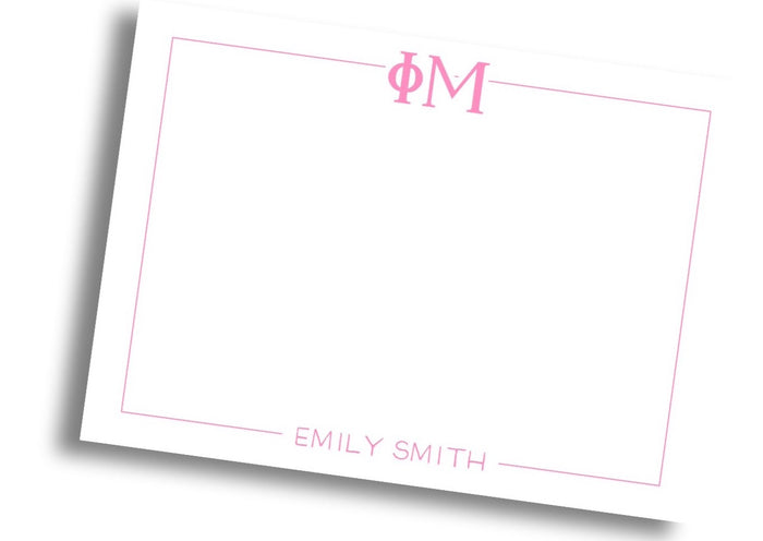 Phi Mu Sorority Stationery