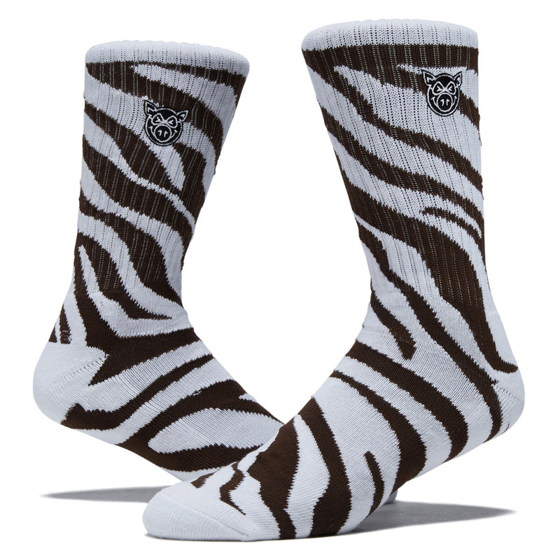 Pig Zebra Socks - Brown