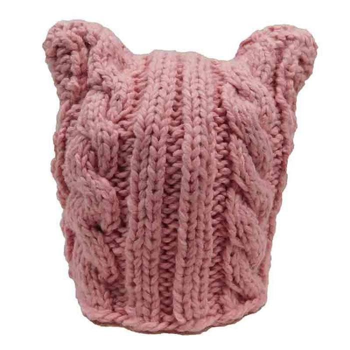 Pink Pussyhat Cable Knit Beanie by JSA Beanie Jeanne Simmons Accessories js7538 Pink