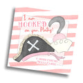 Pirate Valentine Card - Pink - PRINTABLE