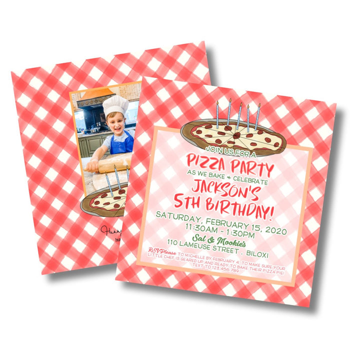 Pizza Party Birthday Invitation