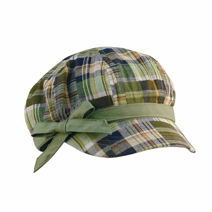 Plaid Cotton Newsboy Cap with Bow for Small Heads Cap MegaCI