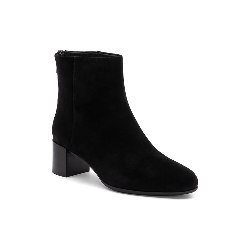 Plaza Back Zip Black Suede Metatarsalgia