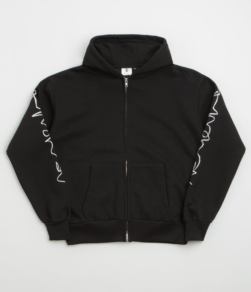 Poetic Collective Crayon Arm Zip Hoodie in Black